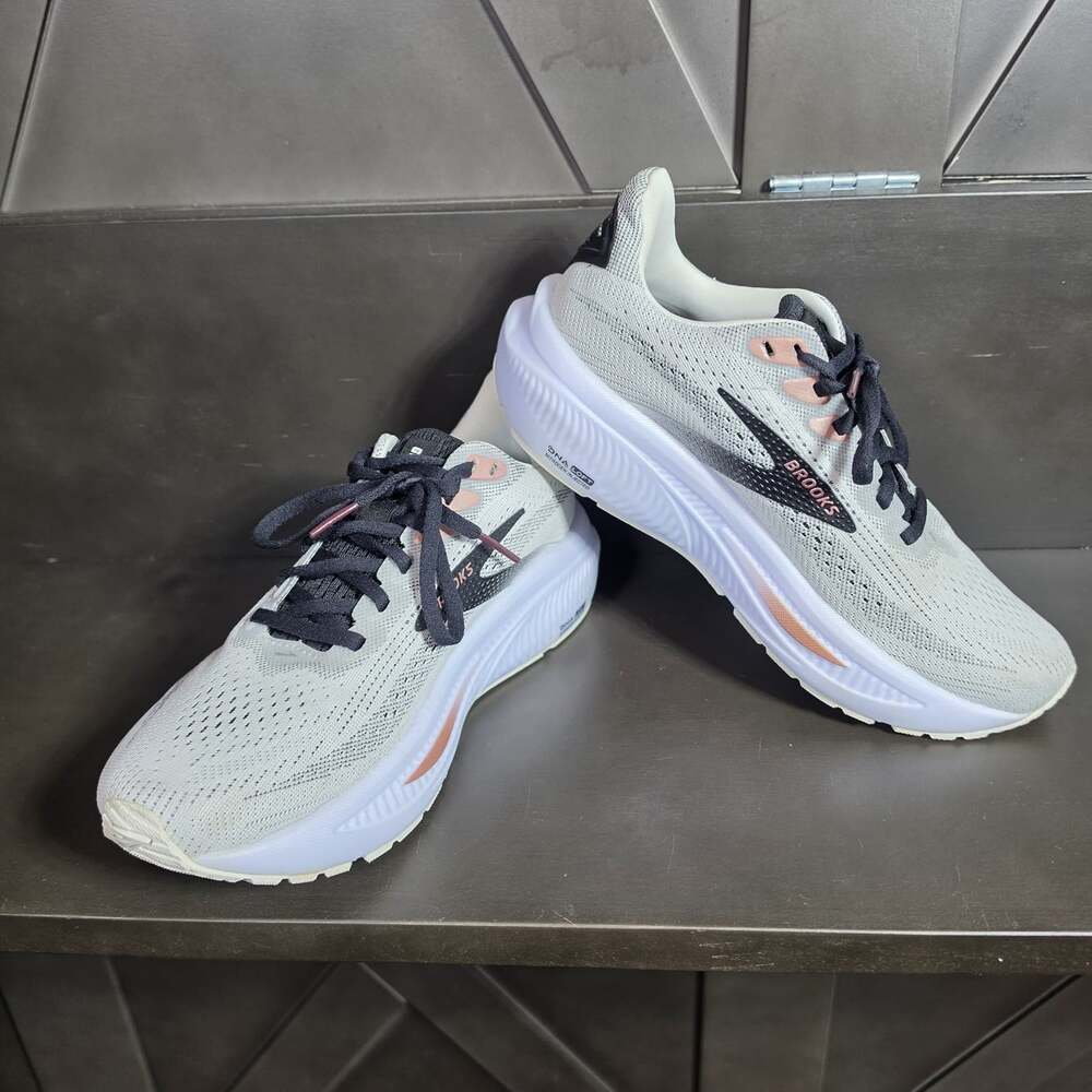 Brooks Ghost 17 Women’s Size 7.5 B Med ‘white/black/rose Gold’ Running Shoes